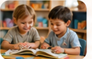 Teacher reading and connecting with a child